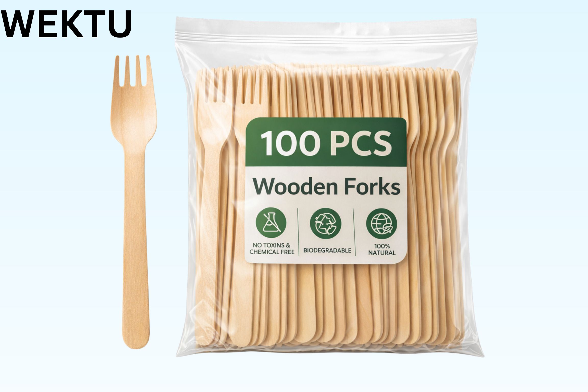 wektu Disposable Wooden Fruit Fork Set-picture-11