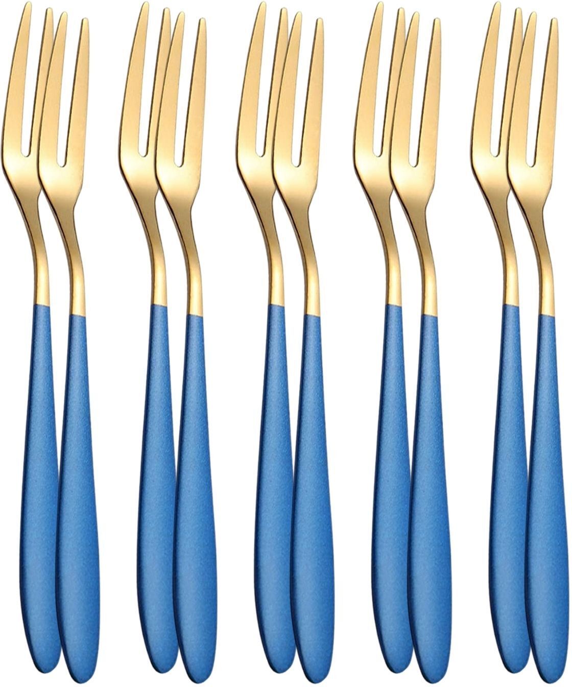 p-plus international Stainless Steel Forks, Gold Fruit Forks, Reusable Mini Fork for Dessert Stainless Steel Dessert Fork Set-picture-20