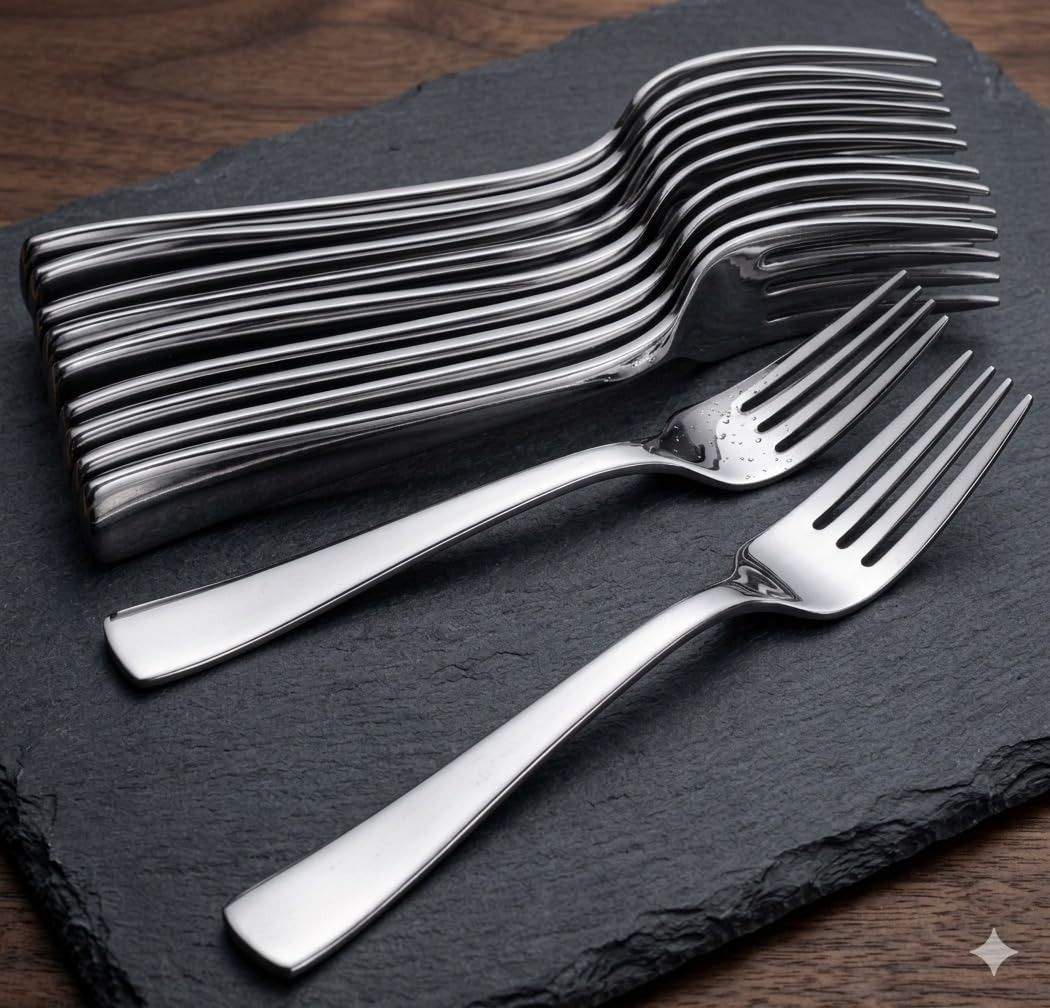 Stainless Steel Dinner Fork Set of 12 Stainless Steel, Silver Dinner Fork Set-image-2