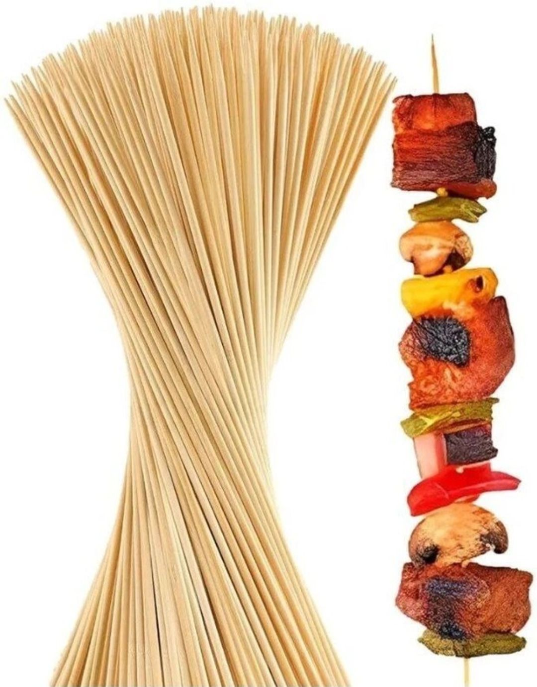 royalls Bamboo Skewer Sticks 10 Inch 3MM | BBQ Grilling Tandoor Kabab | Pack of 50 Disposable Bamboo Salad Fork, Roast Fork, Serving Fork, Spork, Fondue Fork, Dinner Fork, Dessert Fork Set-picture-14