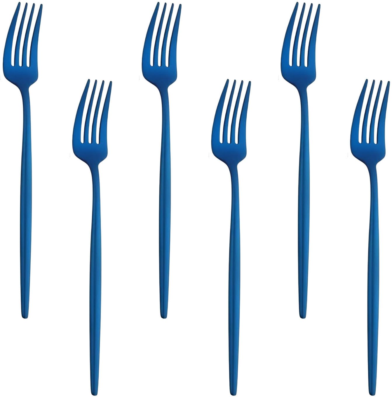 opulenceware Modern Flatware, Cutlery Stainless Steel Dinner Forks Dessert Fork (Blue) Stainless Steel Dinner Fork Set-picture-20
