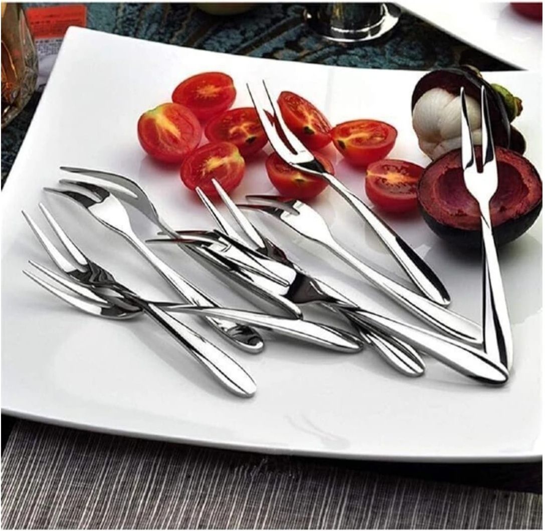 r j global RJ Global Premium Fruit Fork Set of 12 Stainless Steel Dessert Fork, Fruit Fork Set-picture-18