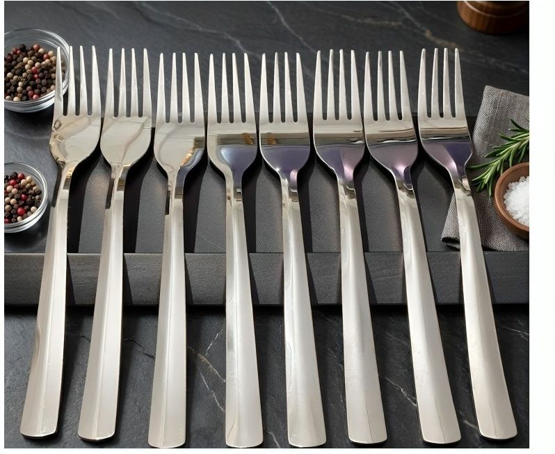 arscart Luxury Stainless Steel Dinner Fork Set of 8 Heavy Duty Food Forks for Daily Use Stainless Steel Dinner Fork Set-picture-19