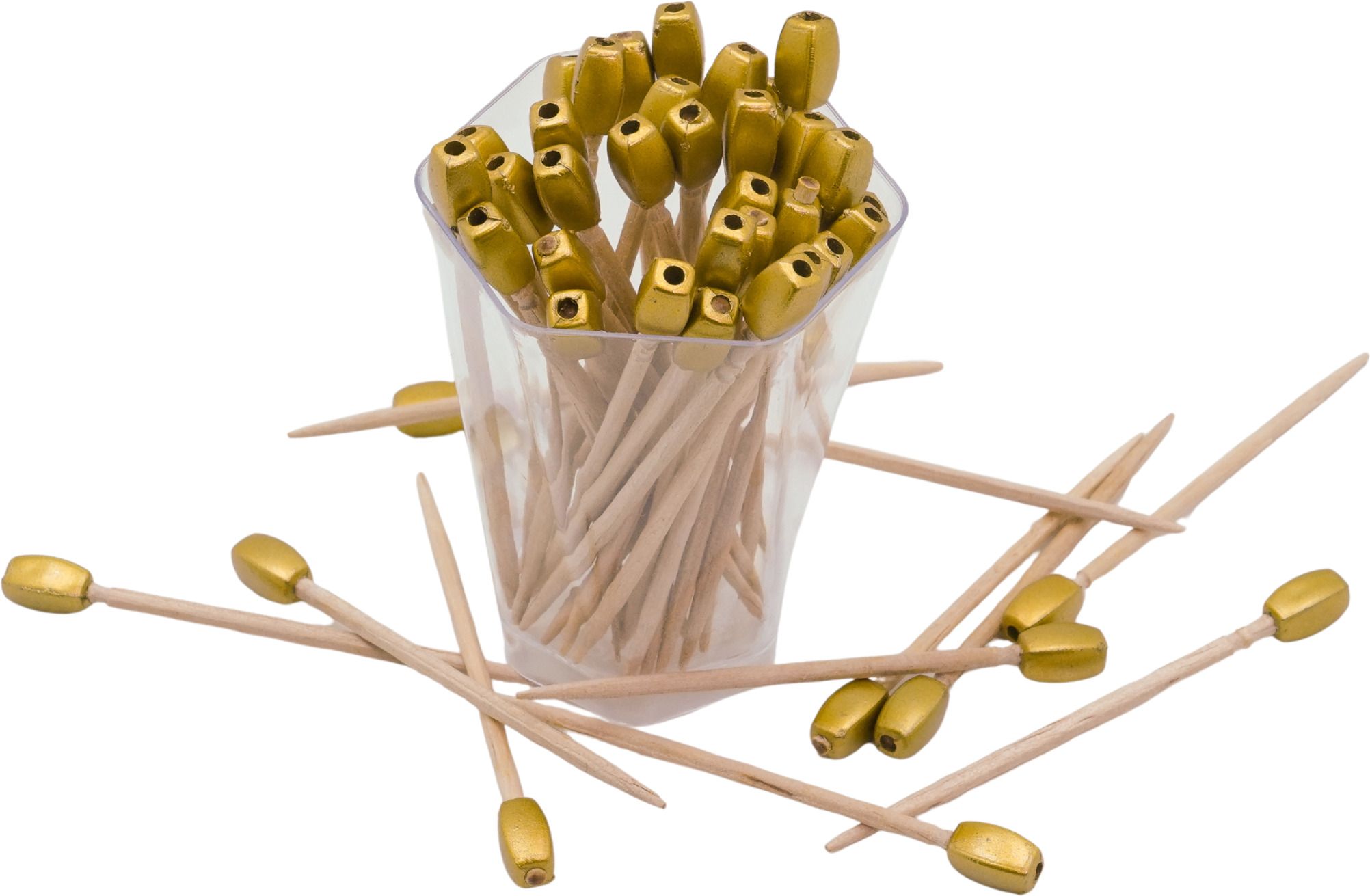 3 Inch Heavy Multi Color Fancy Wooden Sticks for Crafts, Pack of 50 Disposable Wooden Fruit Fork Set-image-30