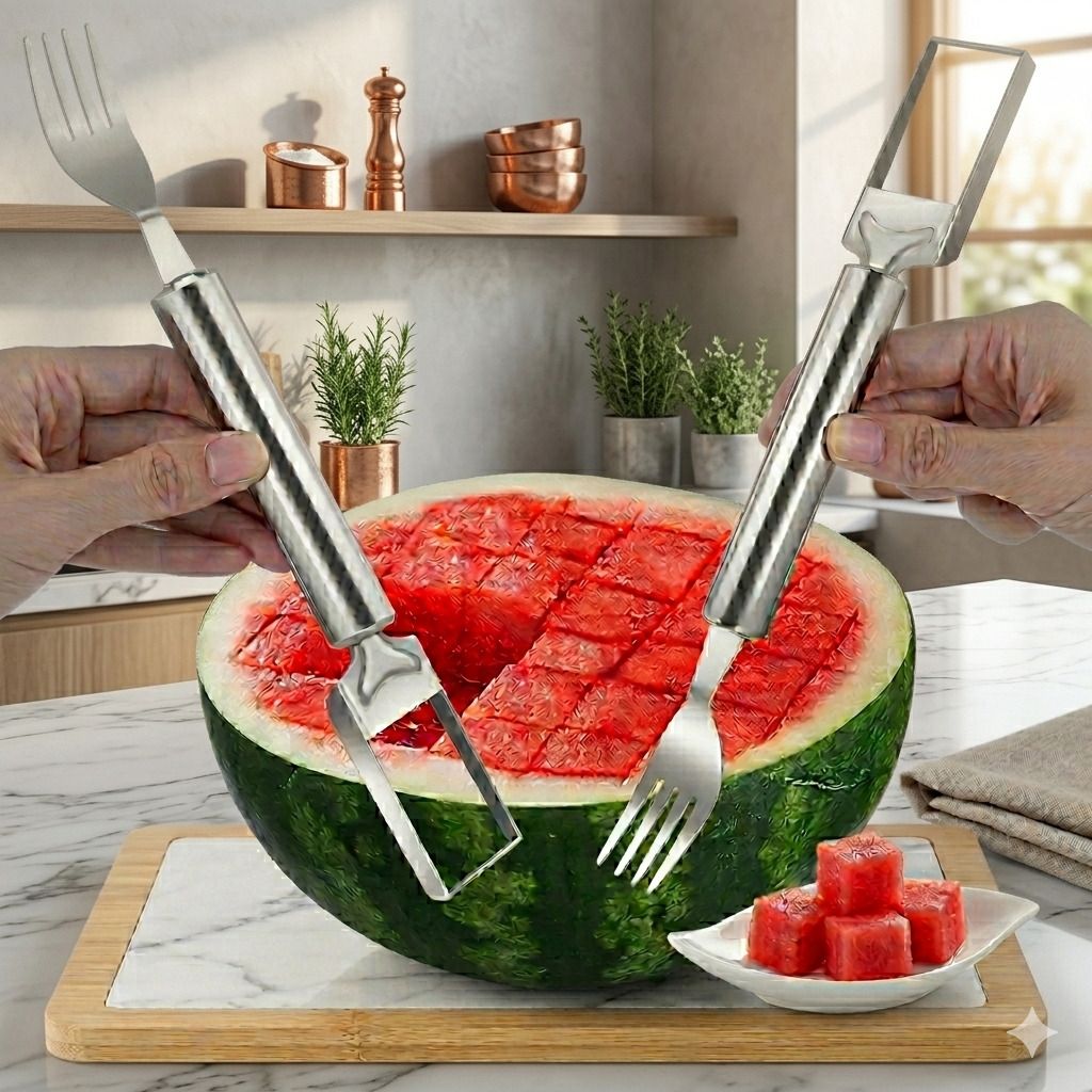 aaroofashion Heavy Duty Fruit Scoop Cutter Stainless Steel Fruit Fork-picture-37
