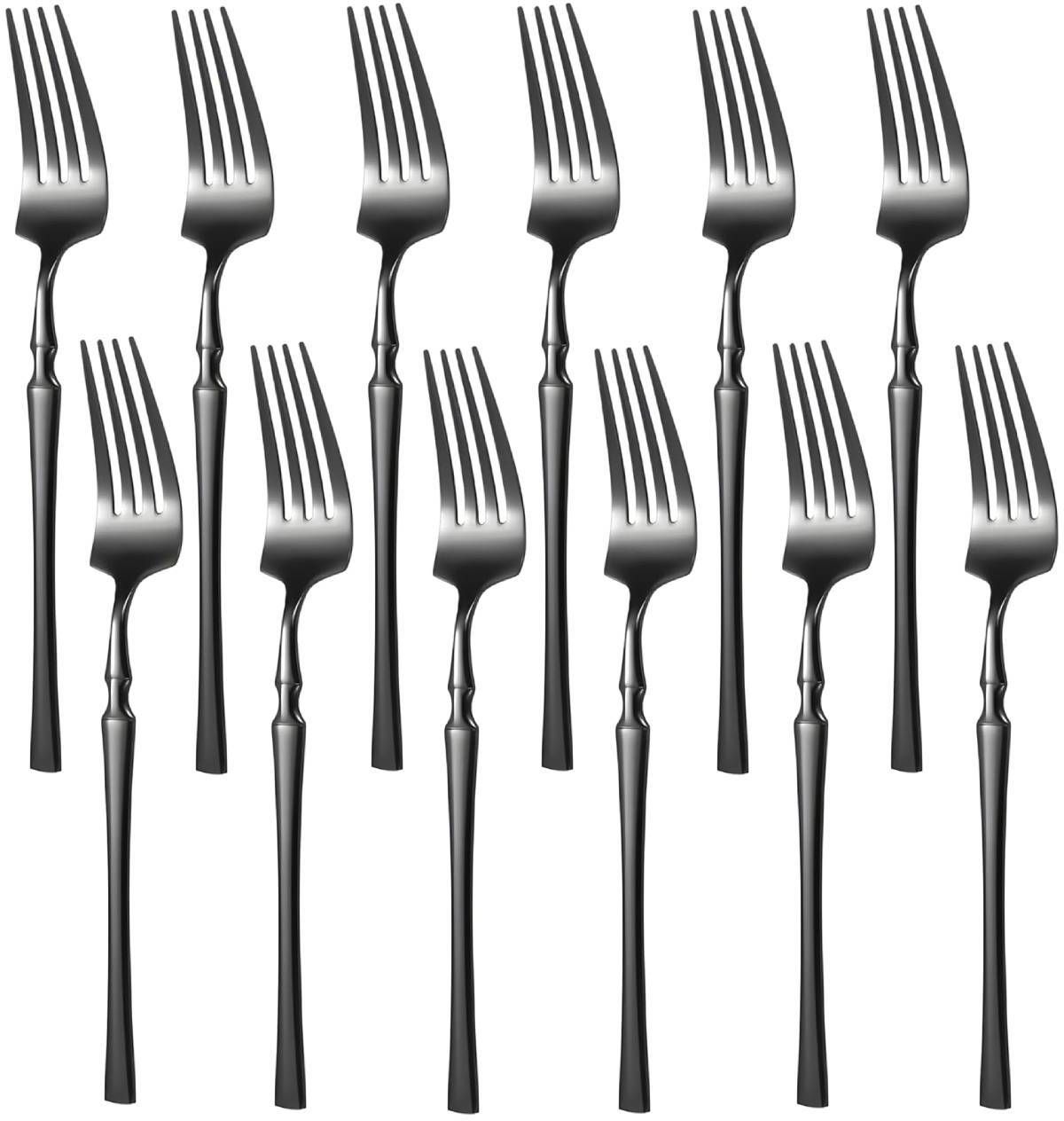 Stainless Steel Dessert Fork Small Appetizer Fork Olive and Pickle Forks (Black) Stainless Steel Dessert Fork Set-image-31