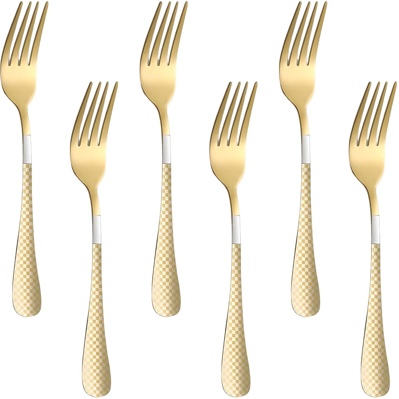 oicia Gold Fine Dining Fork, Salad Fork for Dining Table, Dessert & Appetizer Forks Stainless Steel Dinner Fork Set-picture-6