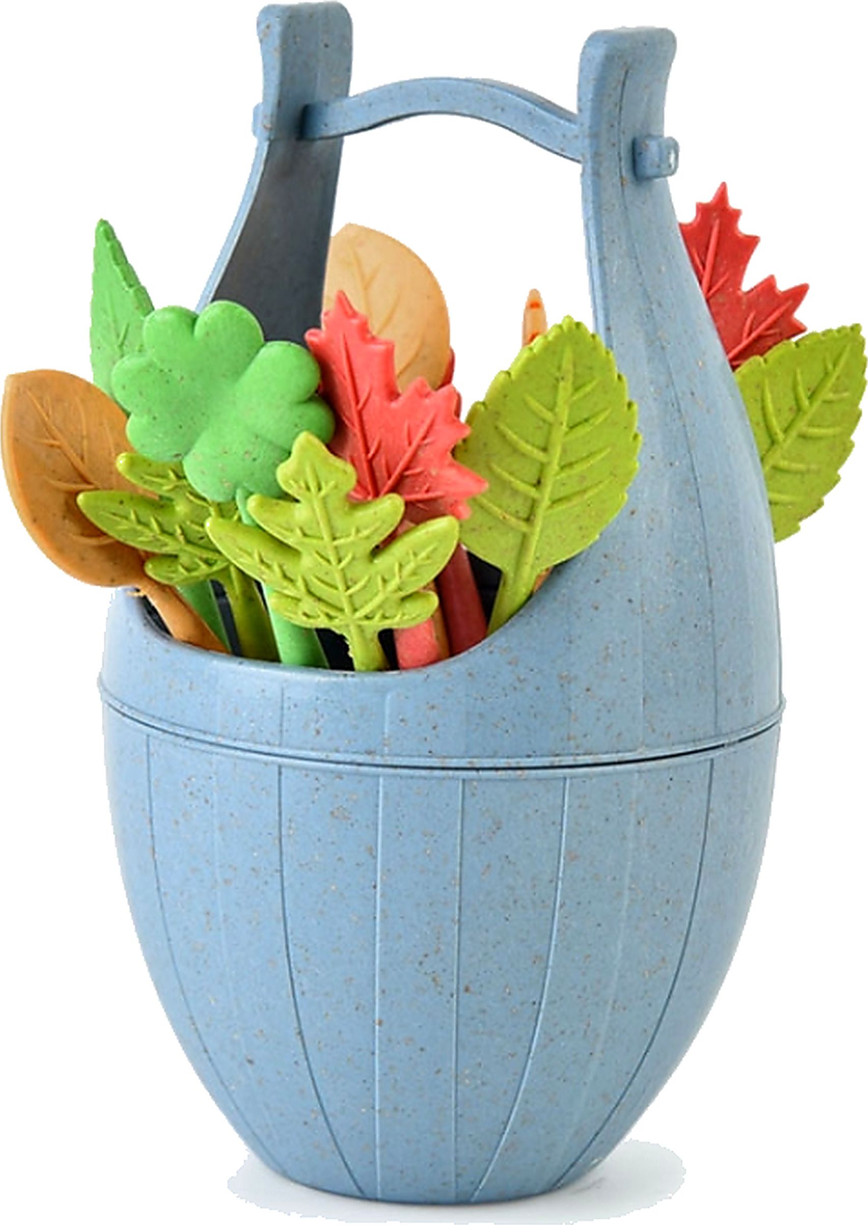 16PCS Wheat Fiber Mini Fruit Fork Set Bamboo Fruit Fork-image-40
