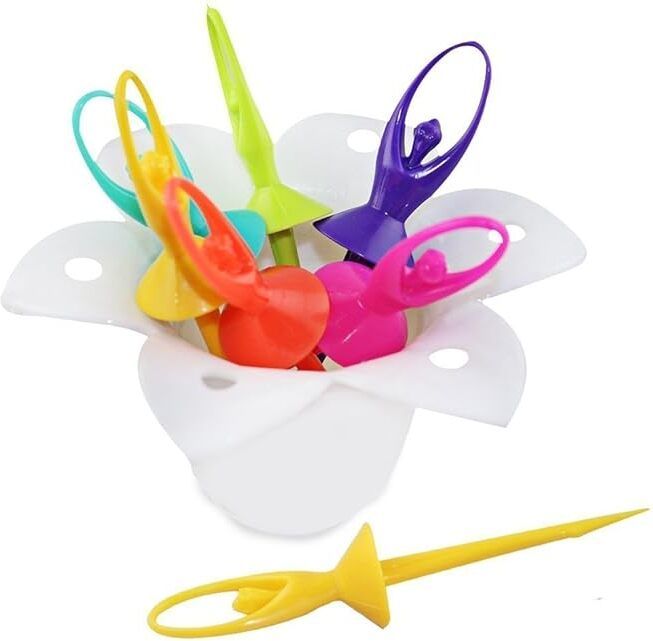 Treasure Box Dancing Doll Fruit Fork Plastic Fruit Fork, Dessert Fork, Baby Fork, Serving Fork, Salad Fork, Spork Set-picture-43