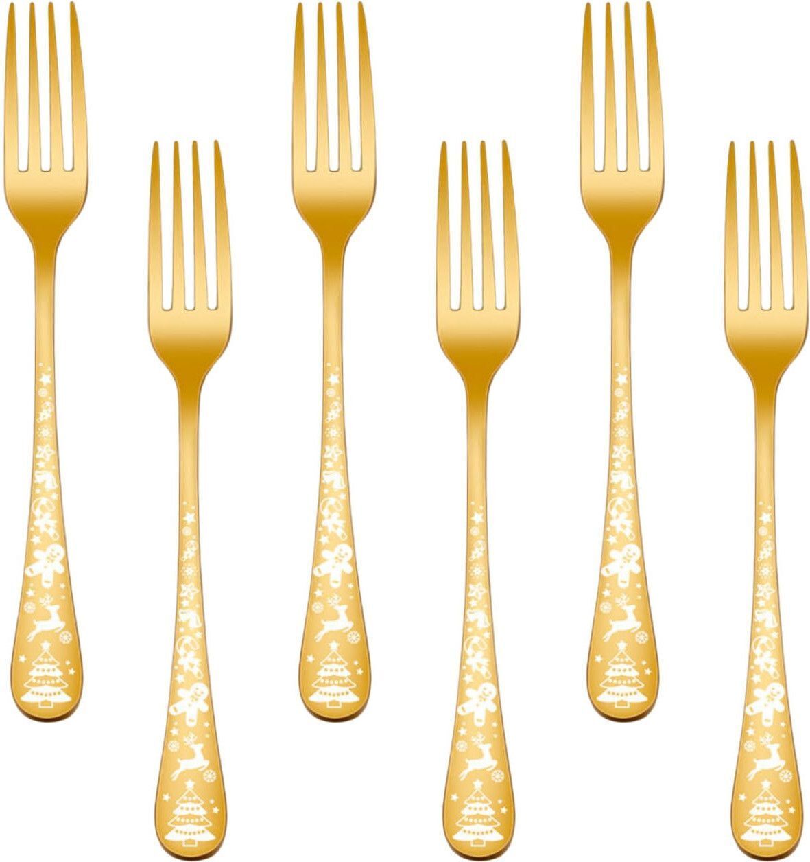 oicia Nw1_Gold Appetizer Forks, 6.5-Inch Cocktail Forks, Cutlery Appetizer Stainless Steel Fruit Fork Set-picture-25