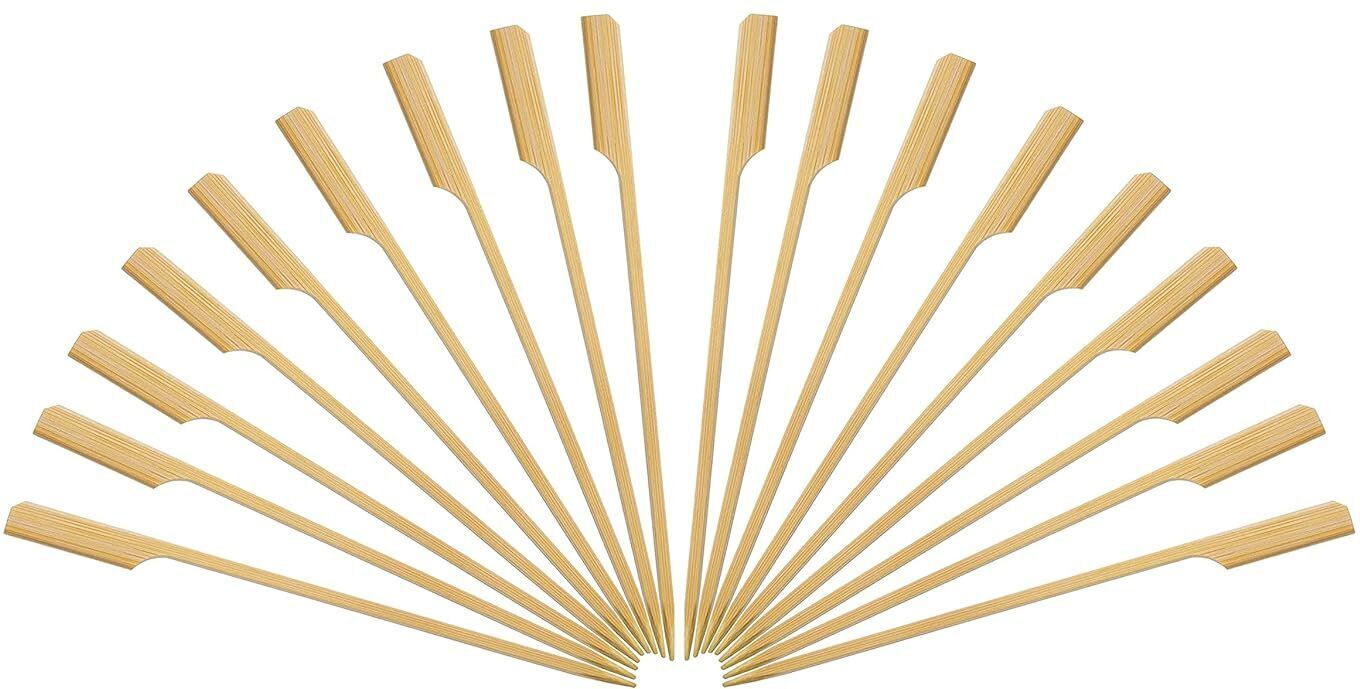 Bamboo Gun Skewers/Burger Sticks/BBQ Skewers/Cocktail Picks - 6 Inch, Disposable Bamboo Roast Fork, Serving Fork Set-image-31