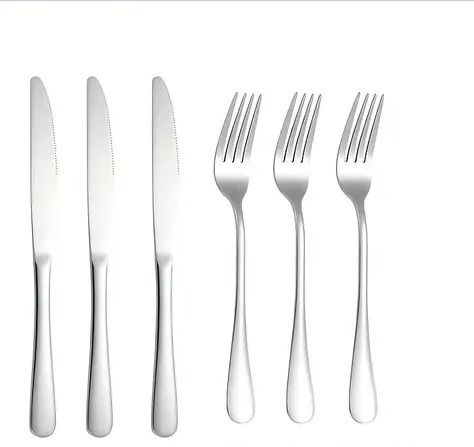 3pc Butter Dinner Knife 3pc Stainless Steel Dinner Fork Set