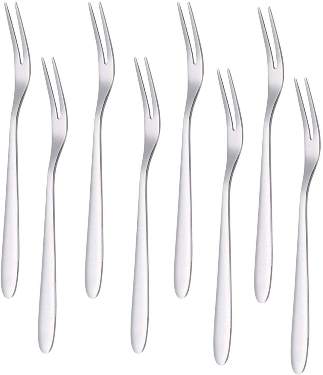 p-plus international Stainless Steel Fork Set - Appetizer, Salad, Fruit - Portable For Party, Travel Stainless Steel Dessert Fork Set-picture-12