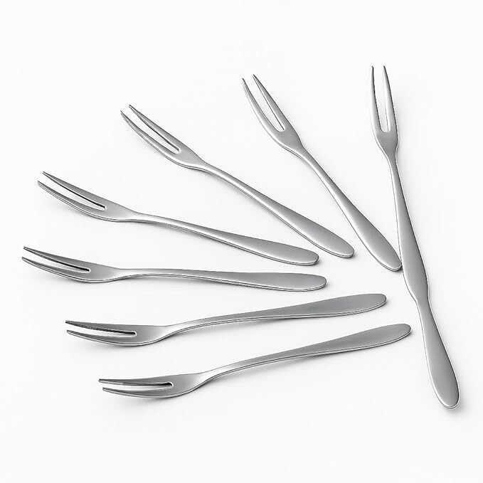 Fruit Fork Set | Mirror Finish Dessert & Snack Forks | Multipurpose Stainless Steel Fruit Fork Set-image-0