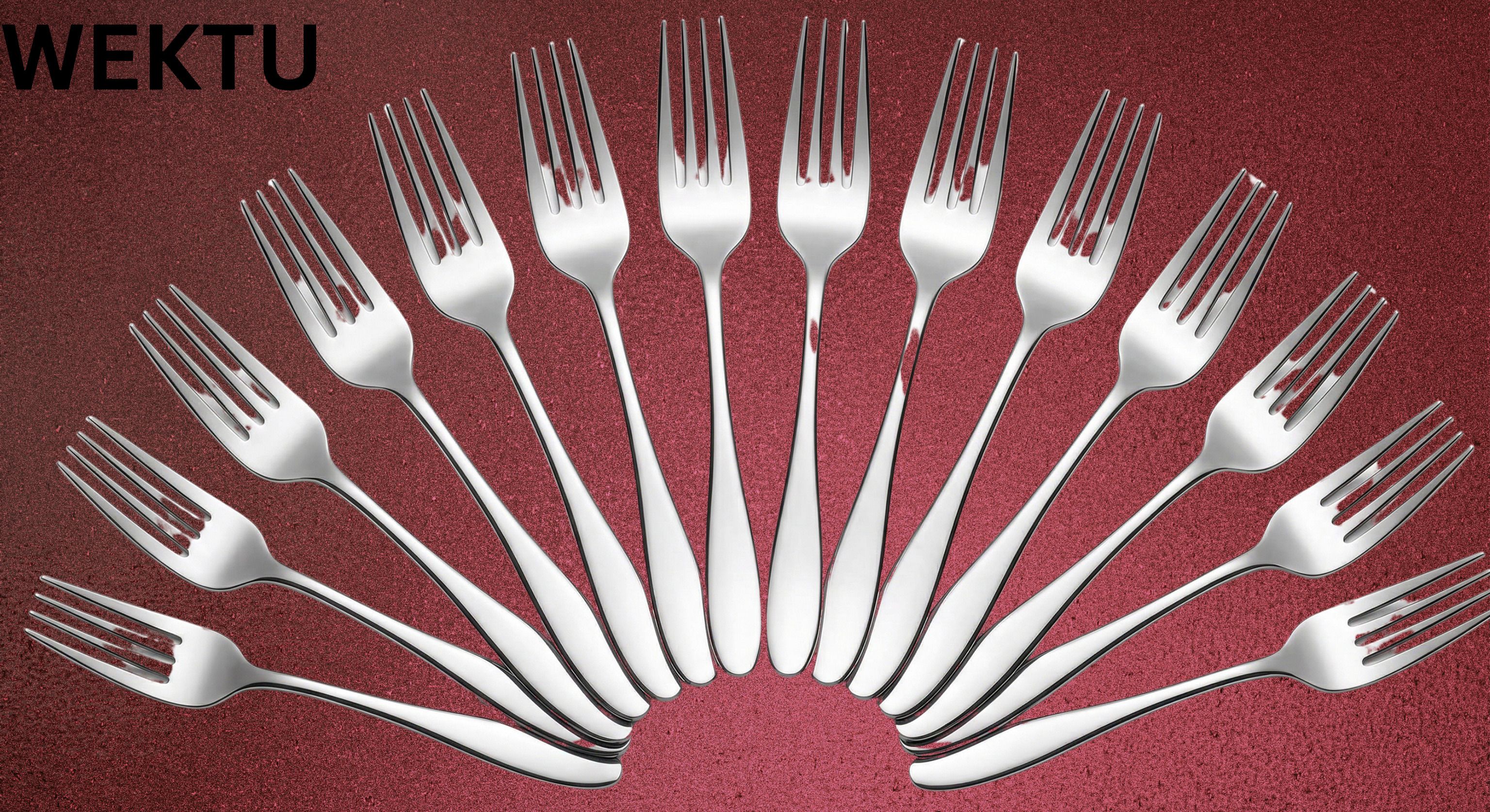 wektu Premium Mirror Finish Stainless Steel Dinner Fork Set - Pack of 12/81 Stainless Steel Fruit Fork Set-picture-32