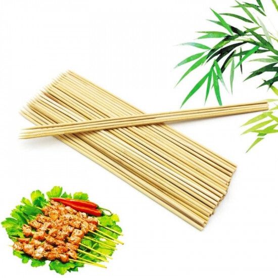 Bamboo Skewers 12 Inch Pack of 150 Sticks Barbecue Sticks for BBQ Roast Kabab Disposable Bamboo Roast Fork Set-image-18