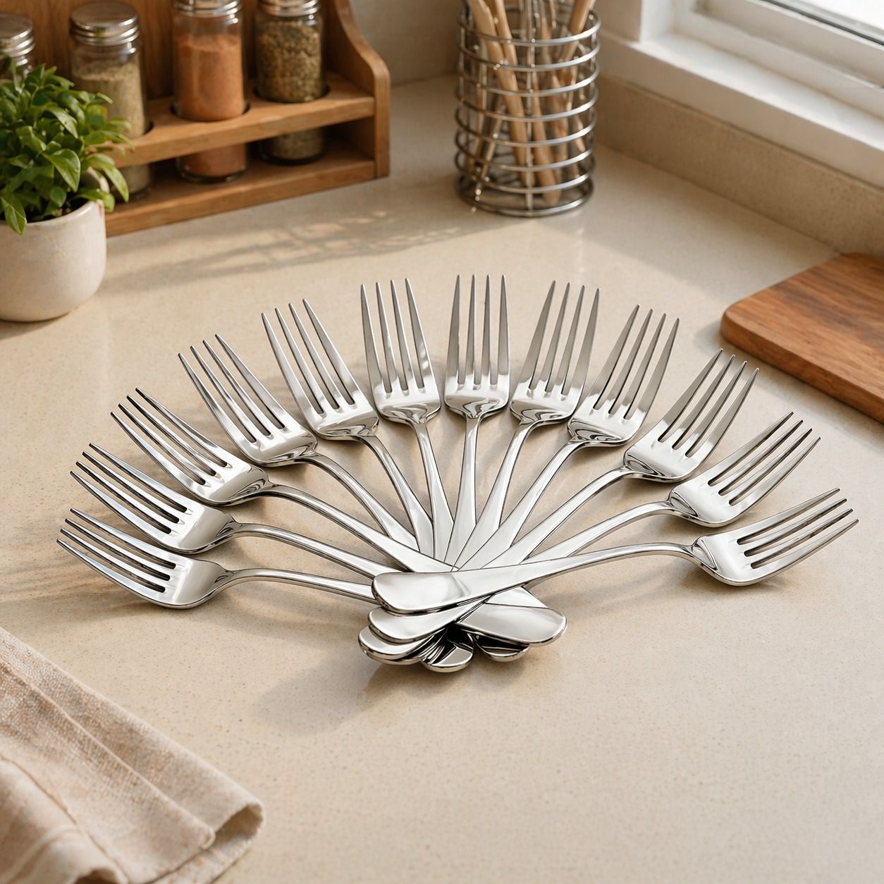 Stainless Steel Dinner Fork Set of 12 Stainless Steel Dinner Fork Set-image-21