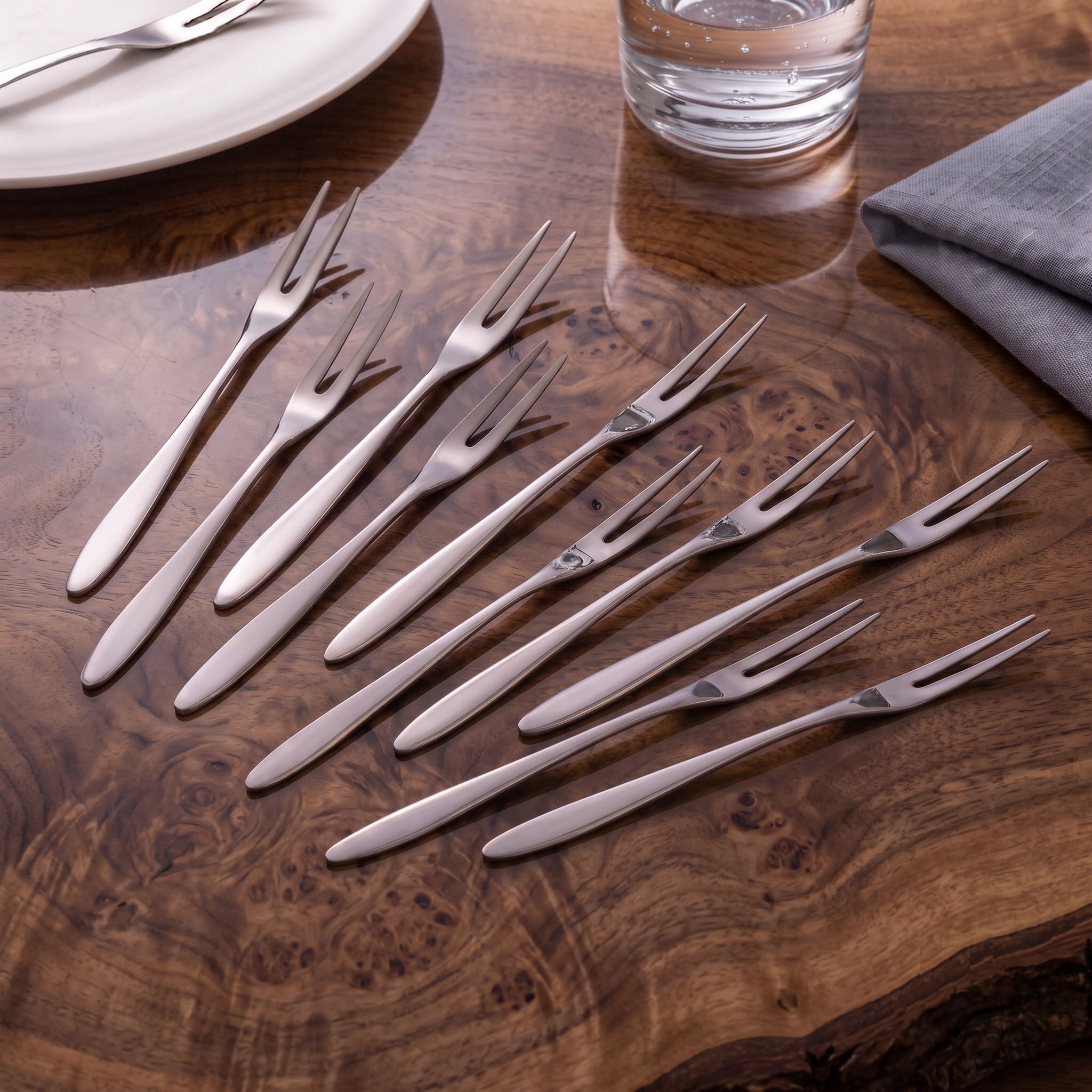 High Quality Stainless Steel Fruit Fork Set Mini Snack Dessert Picks Pack Of 10 Steel Fruit Fork, Salad Fork, Dessert Fork Set-image-38