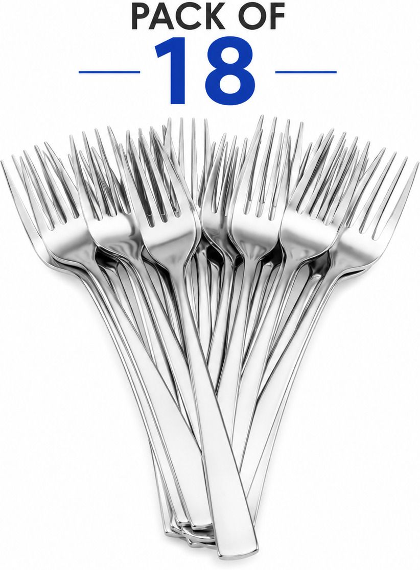 ideal prime Heavy Gauge Stainless Steel Noodle Fork 18 Pieces (8 " Long) Kaata Chammach Stainless Steel Dinner Fork Set-picture-12