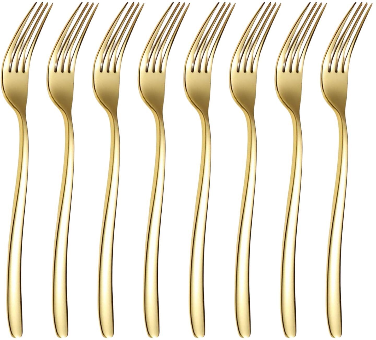 p-plus international Cake Fork, Gold Dessert Fork Stainless Steel Mini Tea Pastry Fork Set for Fruit Stainless Steel Dinner Fork Set-picture-48