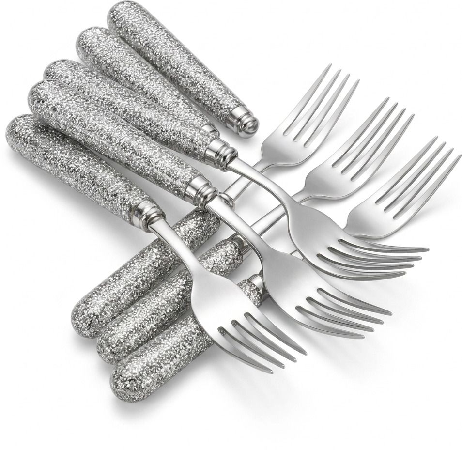 falak fashion FF-6FS6 Plastic, Stainless Steel Dinner Fork Set-picture-19
