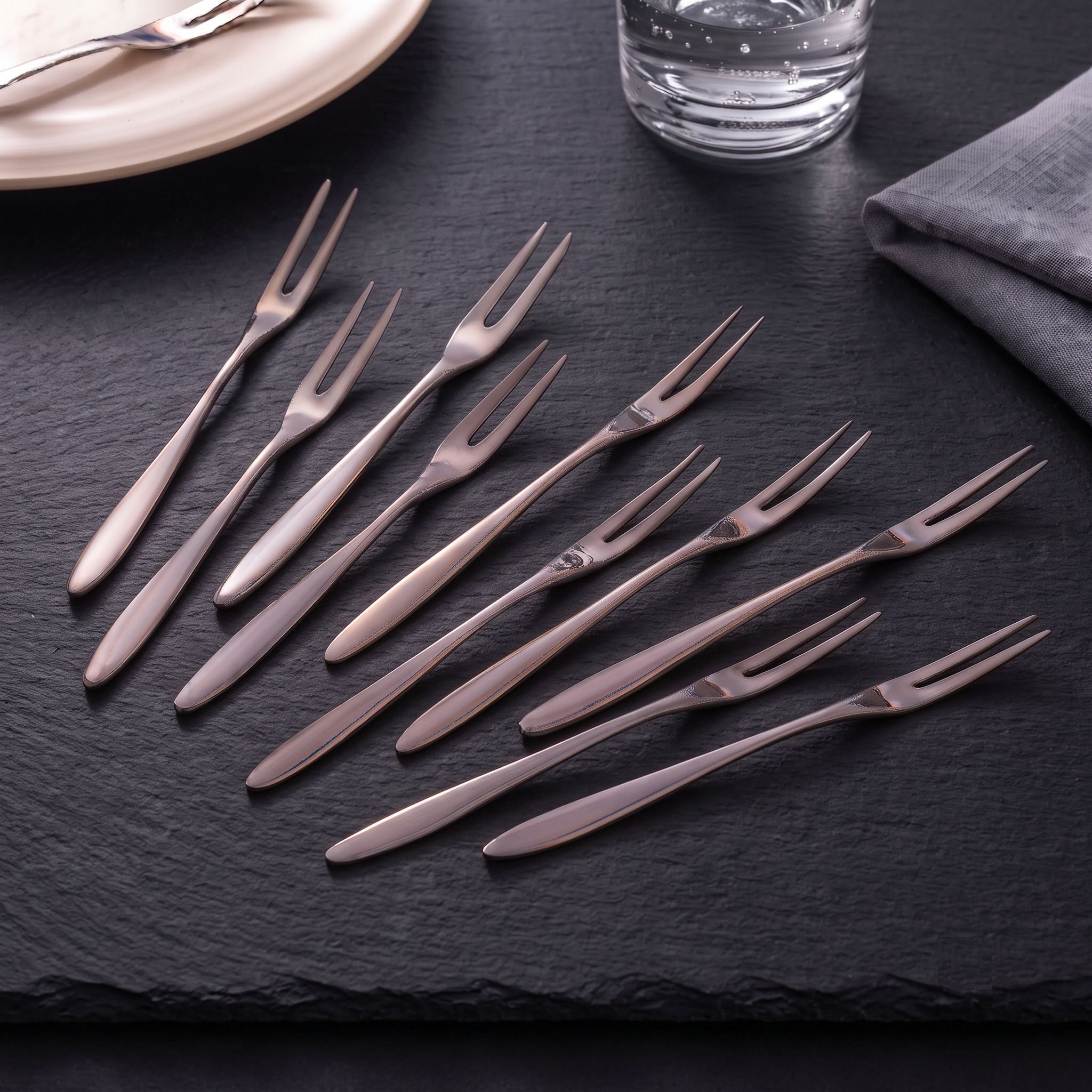 kapiraj shopee Rust Proof Stainless Steel Fruit Fork Set Small Dessert Salad Fork Pack Of 10 Steel Fruit Fork, Salad Fork, Dessert Fork Set-picture-26