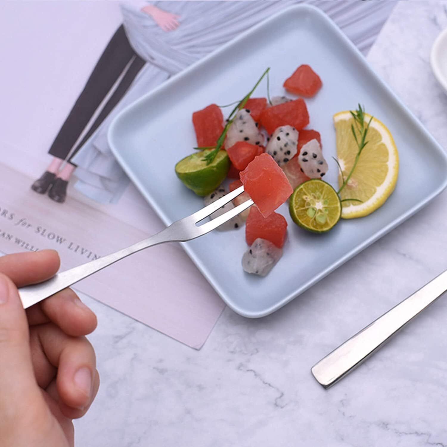 haniza Stainless Steel Fruit Fork Set (Pack of 12)_f Stainless Steel Fruit Fork Set-picture-42