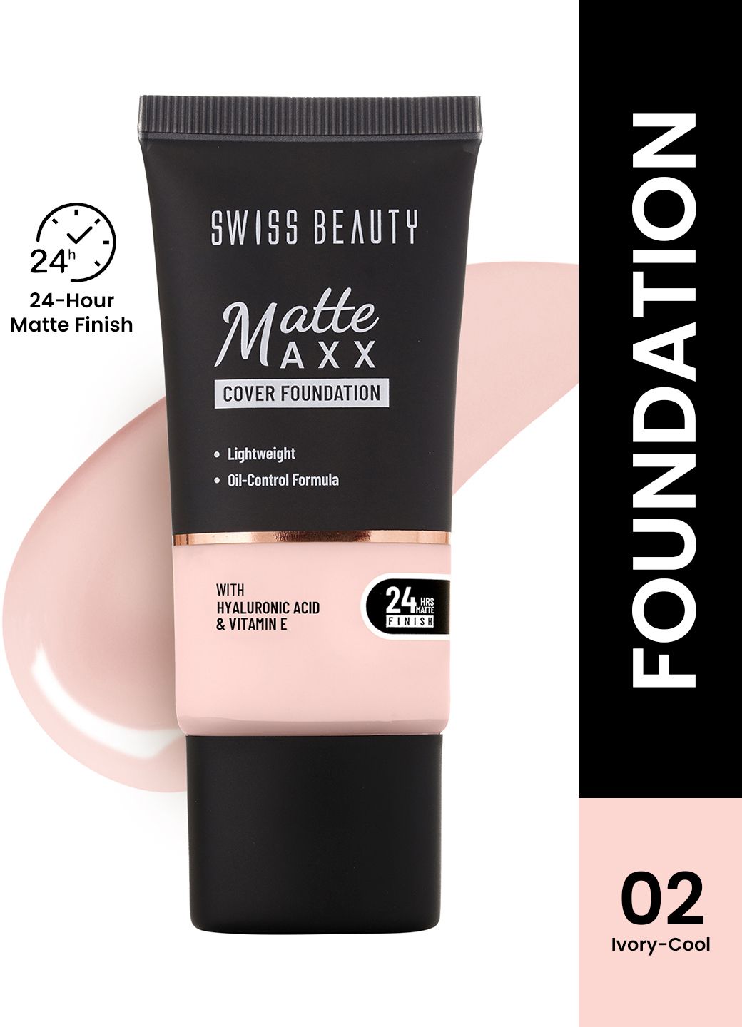 swiss beauty Matte Maxx Cover Foundation24- Hours Oil Control with Hyaluronic Acid Foundation-picture-15
