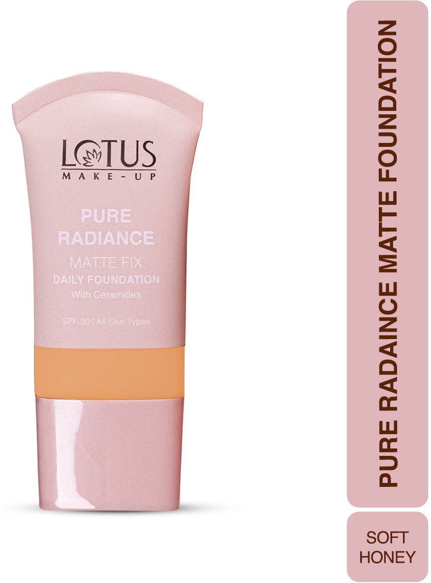 lotus make - up Pure Radiance Matte Foundation- 07 Soft Honey, Matte Finish, SPF 20 Foundation-picture-18