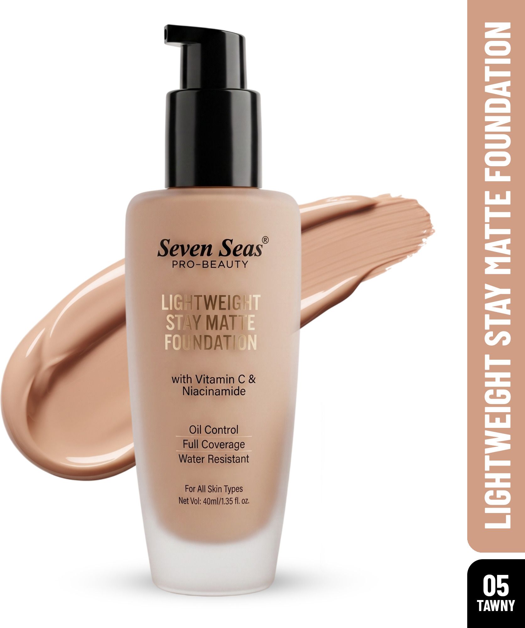 Stay Matte Foundation, Full Coverage Foundation | With Vitamin C and Niacinamide Foundation-image-7