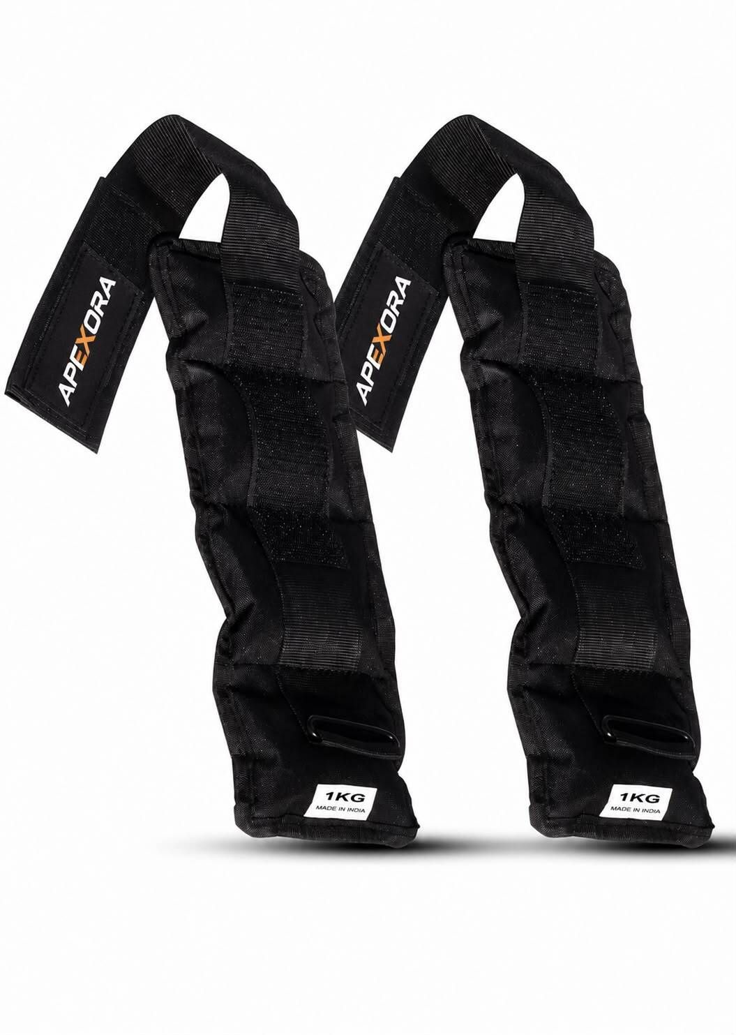 apexora APX 1kg x 2pc Ankle & wrist weight for Strength Training , running & exercise Black Ankle & Wrist Weight-picture-19
