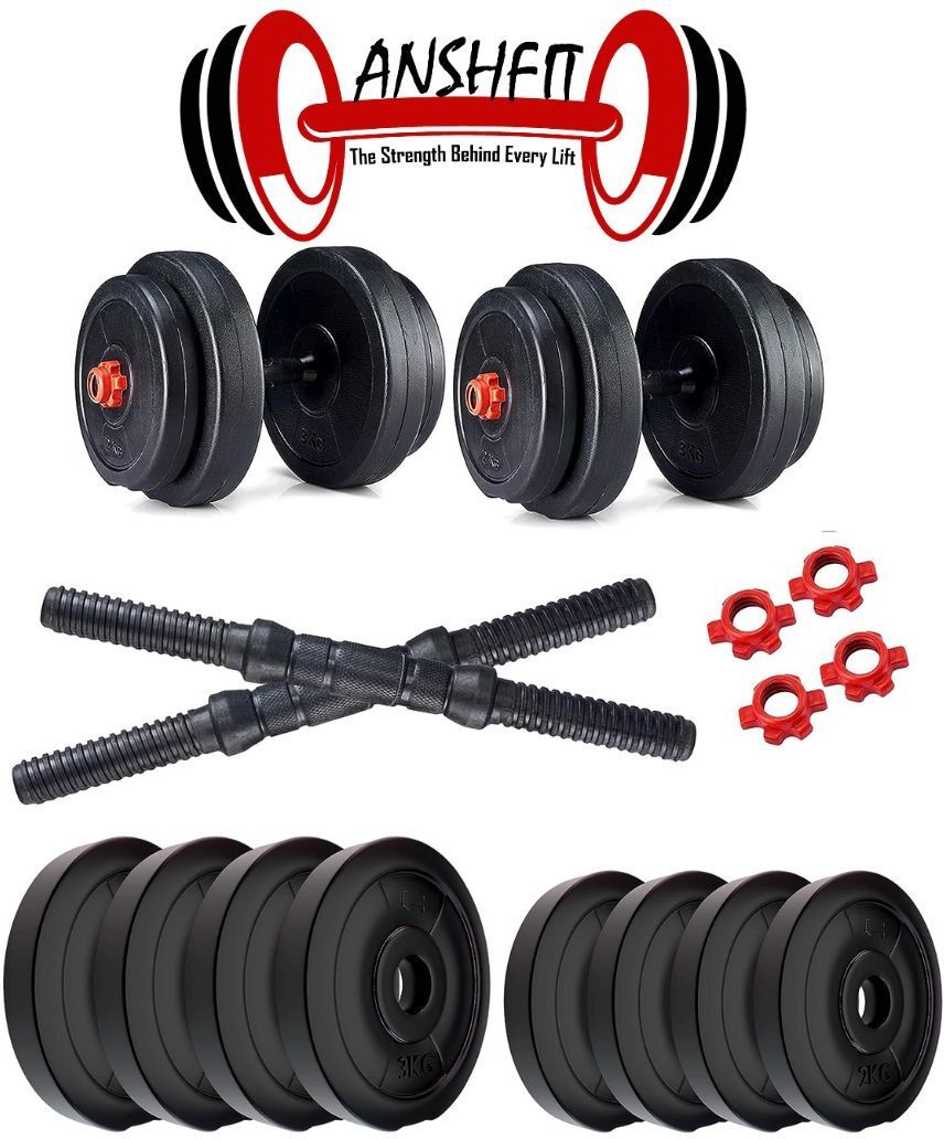 20 kg 20KG PVC Weight Set with Dumbbell Rods, 3ft Straight Rod Home Gym Combo