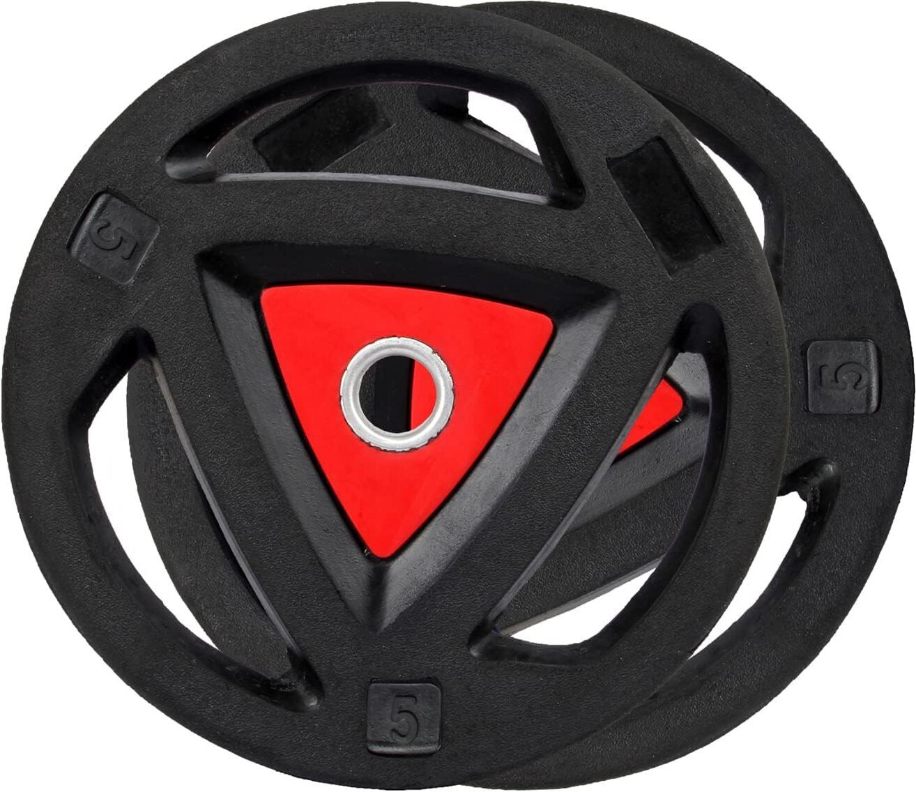 5 kg Rubber Coated Tri-Grip Weight Plates for Rods Upto 51MM (5 Kg x 2pc = 10 kg) Home Gym Combo-image-24