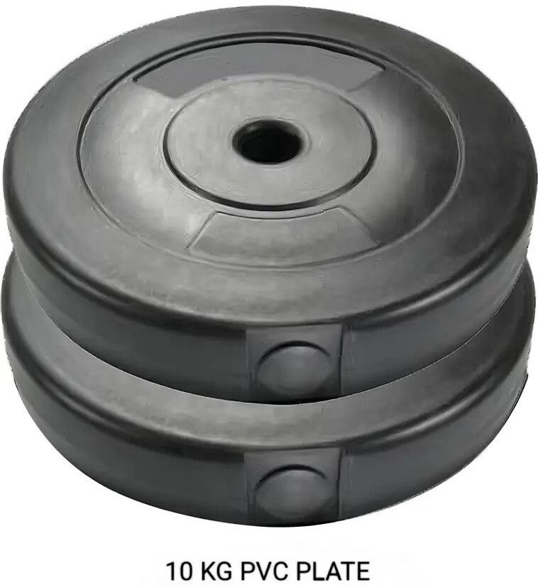 20 Kg (10KGX2)PVC Weight Plate (Best Quality for Home Usage) Black Weight Black Weight Plate