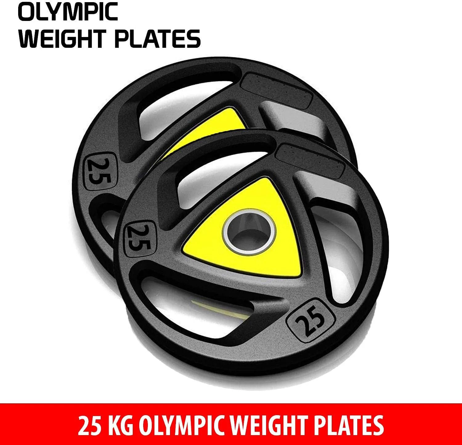 50 kg Olympic Triangle Weight Plates (25x2 )- 50 mm Hole, Color May Vary Home Gym Combo-image-30