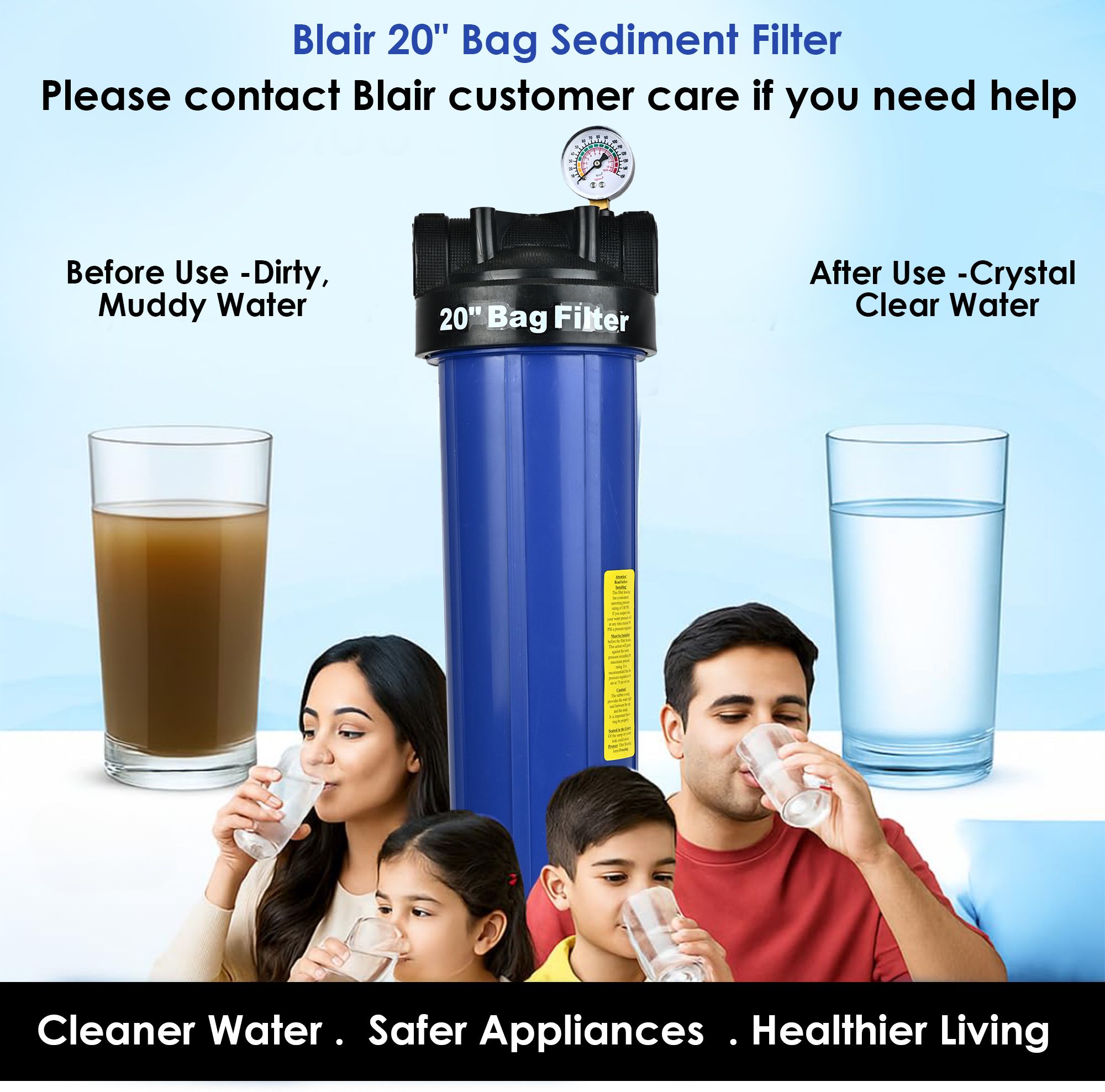 blair 20 Bag Filter Blue & Black Push-in Fridge Filter-picture-22