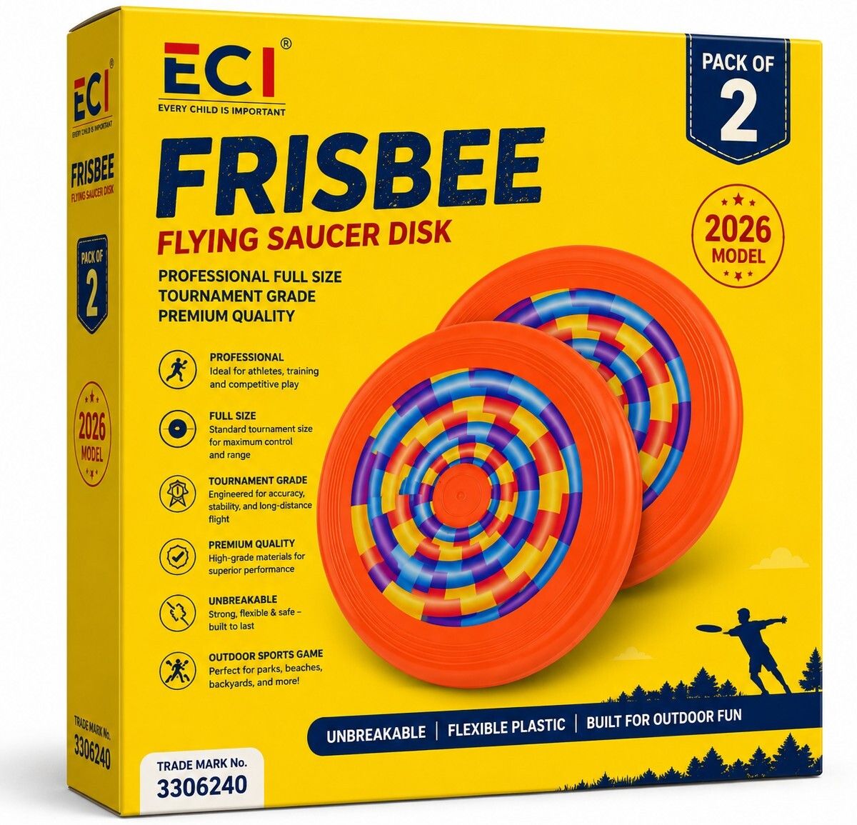eci Professional Full Size Tournament Grade Premium Quality 2026 model Plastic Sports Frisbee-picture-27