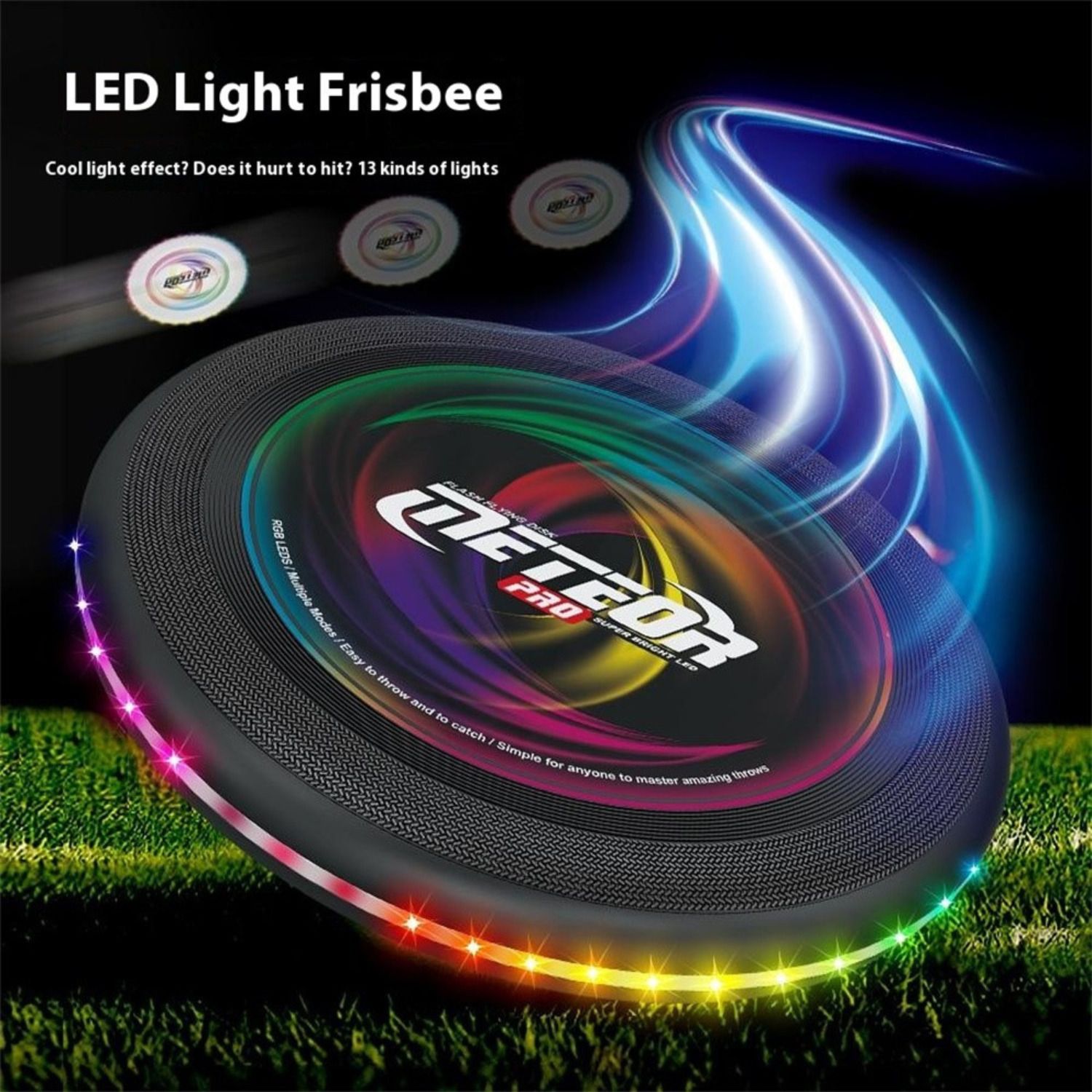 13-Color Led Light Up Flying Disc Rechargeable Outdoor Sports Interactive Toy Plastic Sports Frisbee-image-16