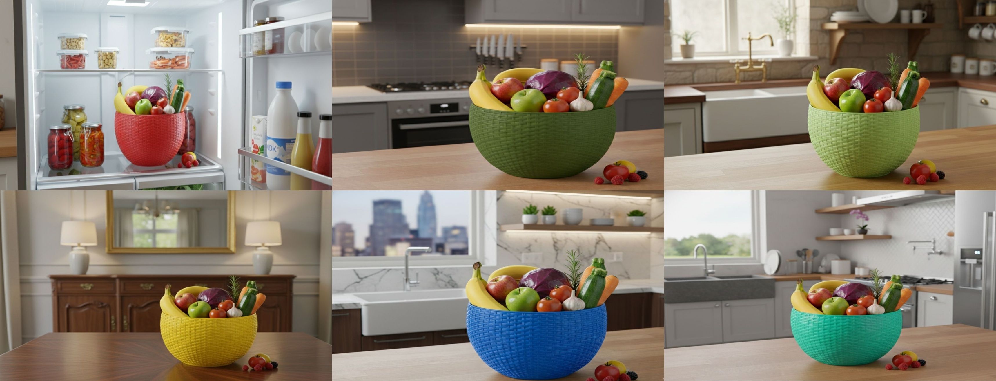 SmartKitchen Basket Plastic Fruit & Vegetable Basket-image-16