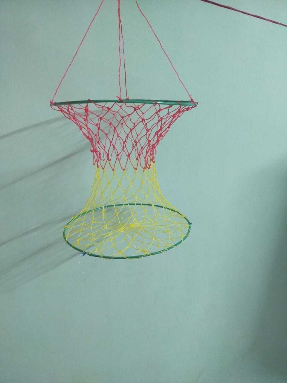 masportsnetco Hanging Fruit Basket for Kitchen Storage, Yellow, Red Finish Iron Fruit & Vegetable Basket-picture-4