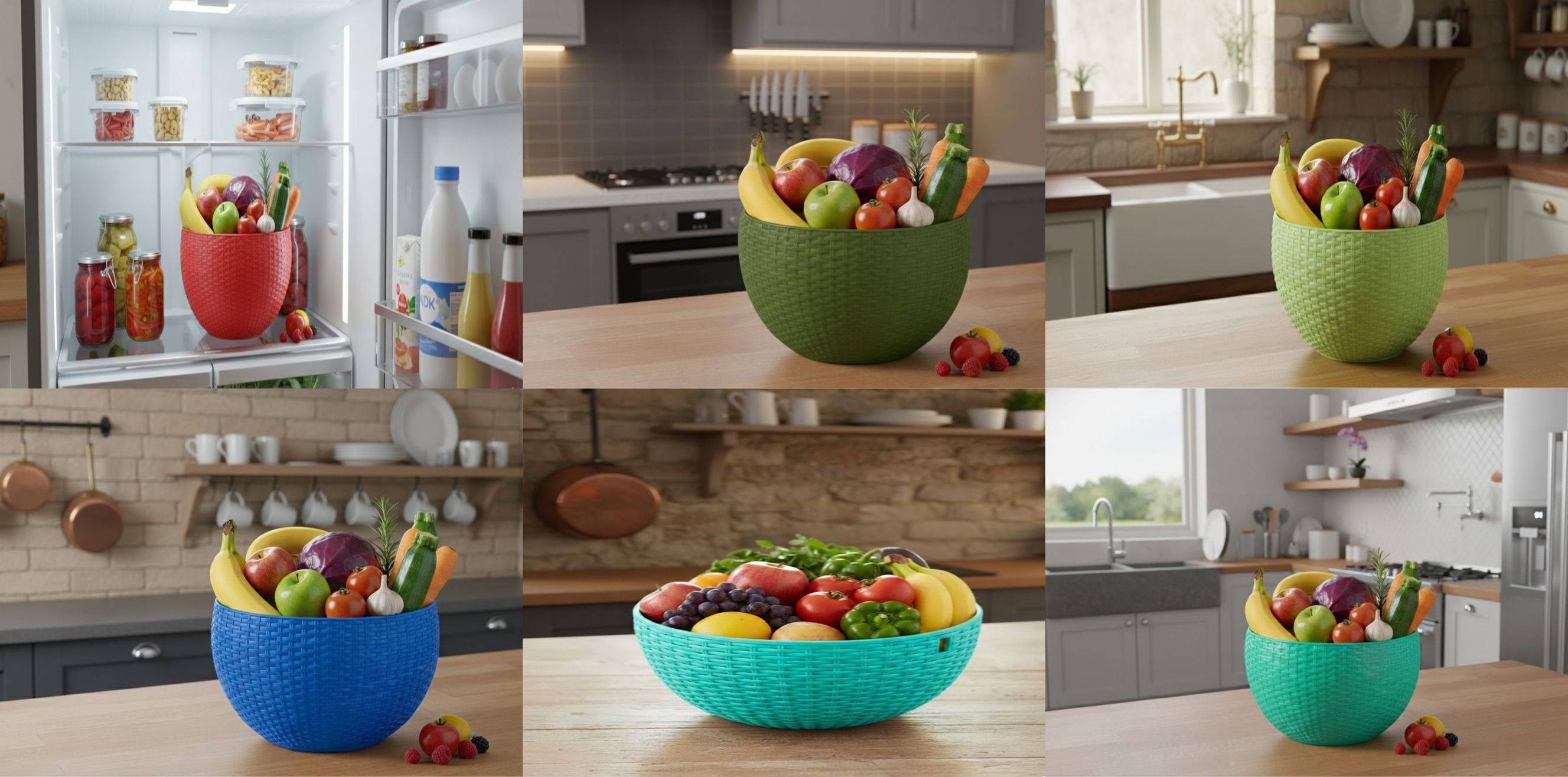 SmartKitchen Basket Plastic Fruit & Vegetable Basket-image-48