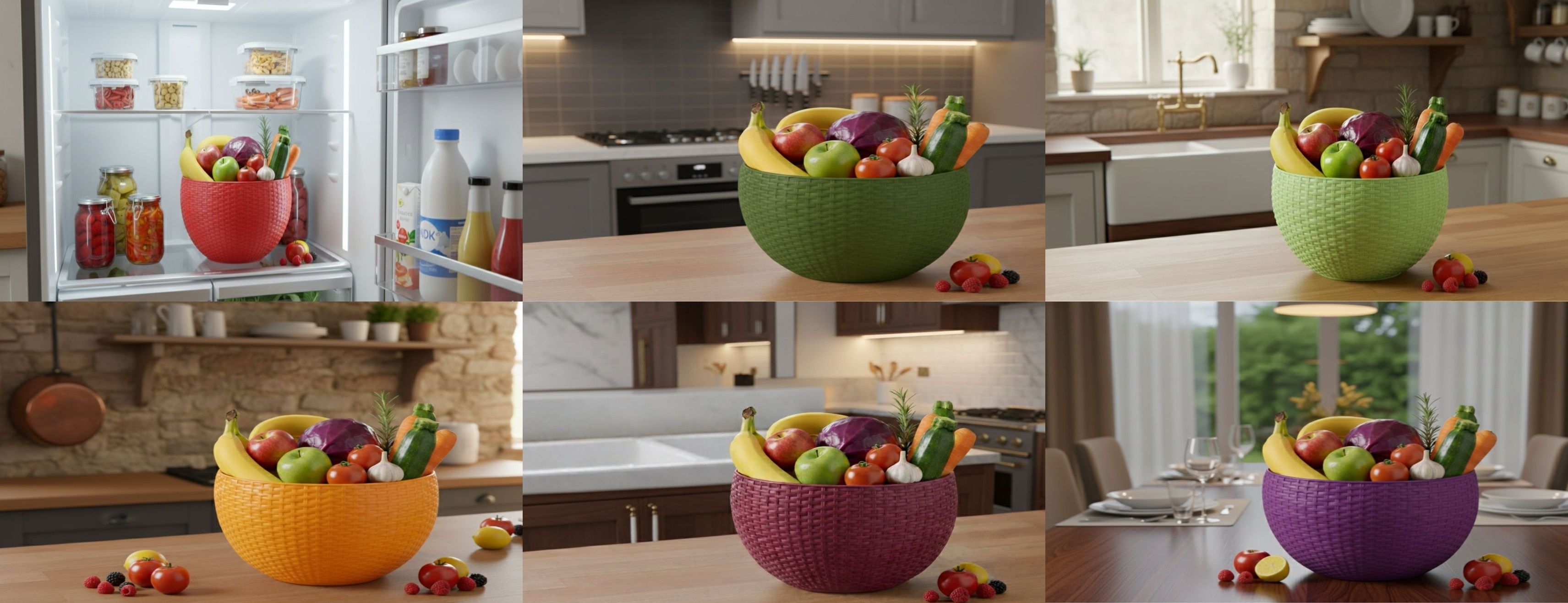 SmartKitchen Basket Plastic Fruit & Vegetable Basket-image-43