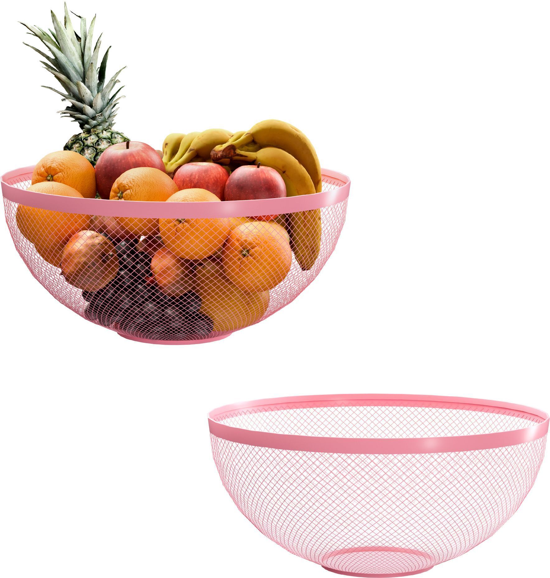 kuber industries 2 Pcs Metal Mesh Fruits & Vegetables Basket Bowl | Pink Iron Fruit & Vegetable Basket-picture-22