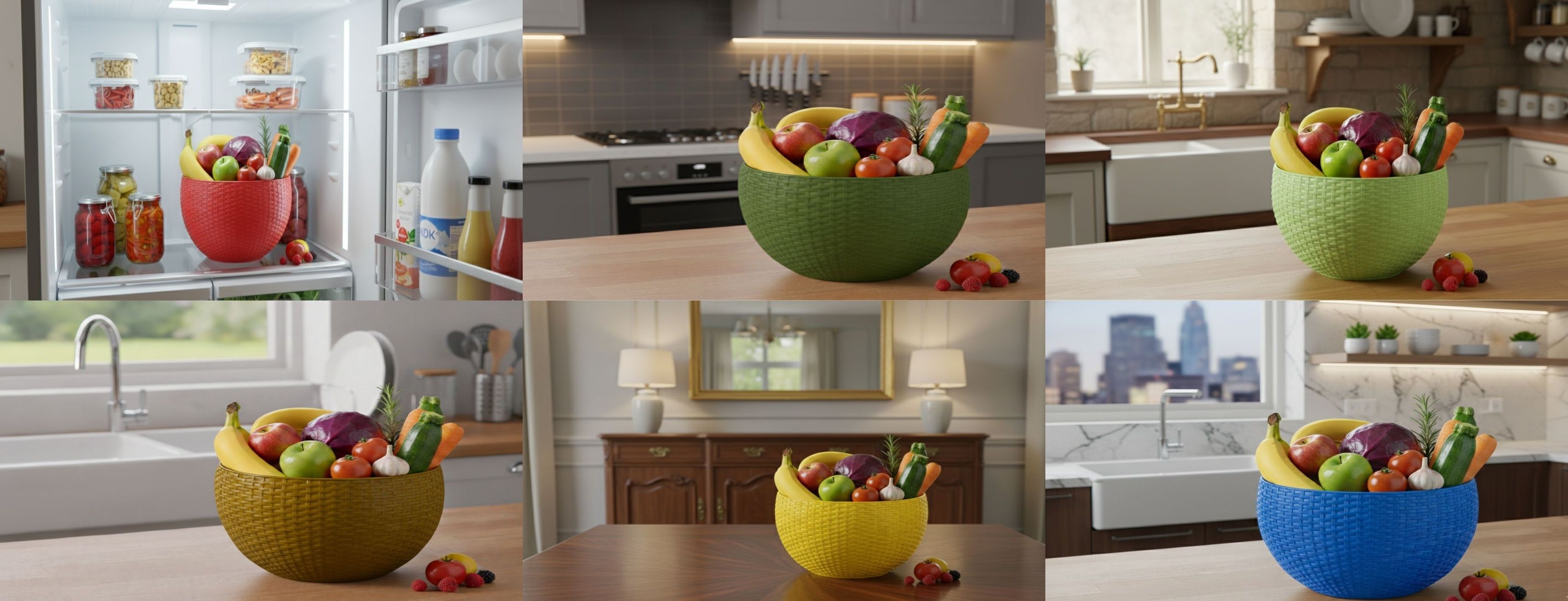 SmartKitchen Basket Plastic Fruit & Vegetable Basket-image-25