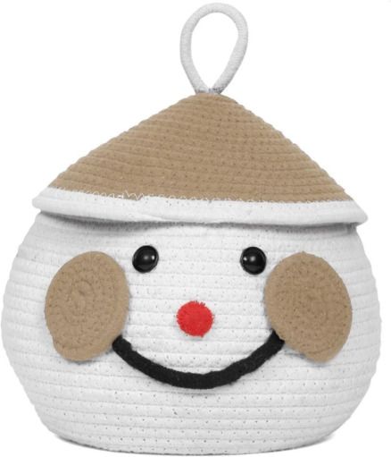 pst Cotton COTTON MATKA CANTA FACE BASKET WITH LID BEIGE Storage Basket-picture-44
