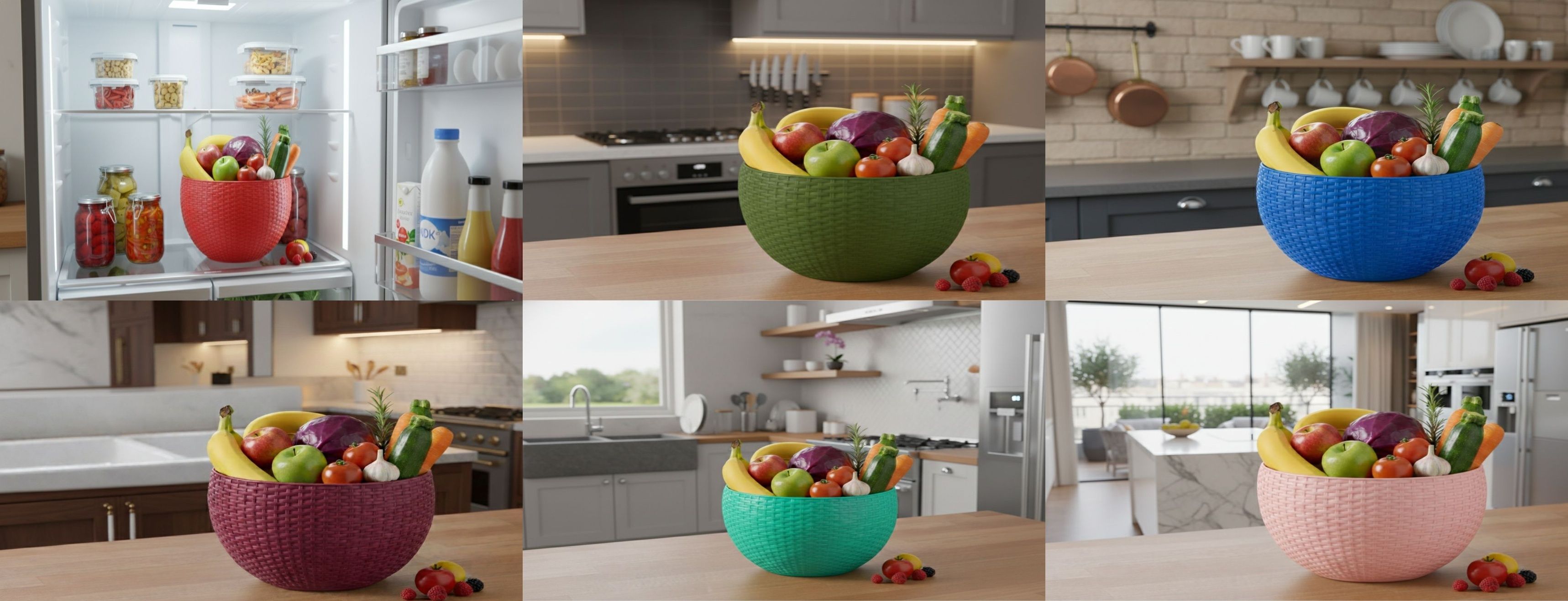 SmartKitchen Basket Plastic Fruit & Vegetable Basket-image-47