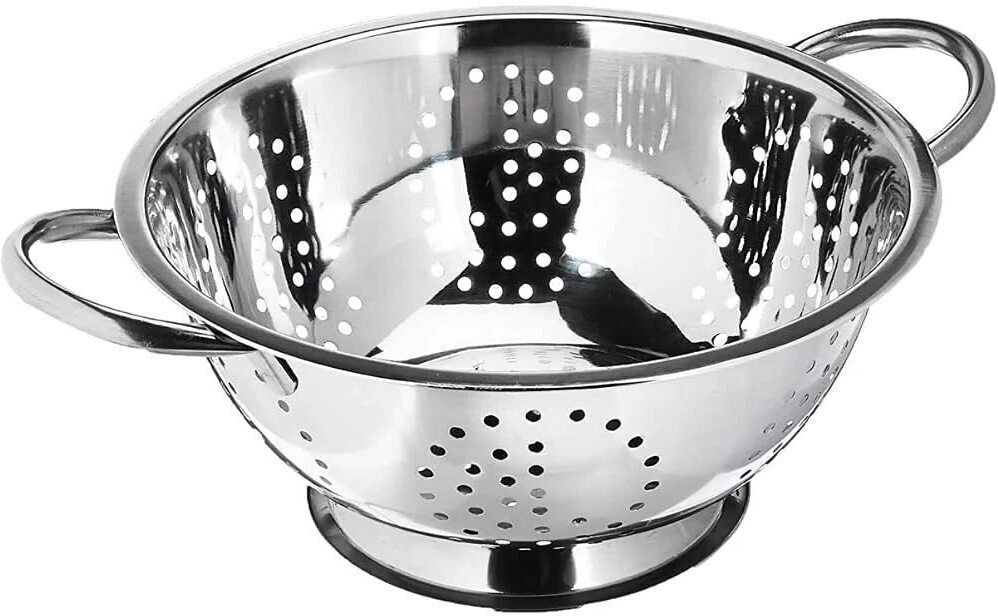 Colander 26 CM,Multipurpose Stainless Steel Colander Durable, Anti-Rust Kitchen Stainless Steel Fruit & Vegetable Basket