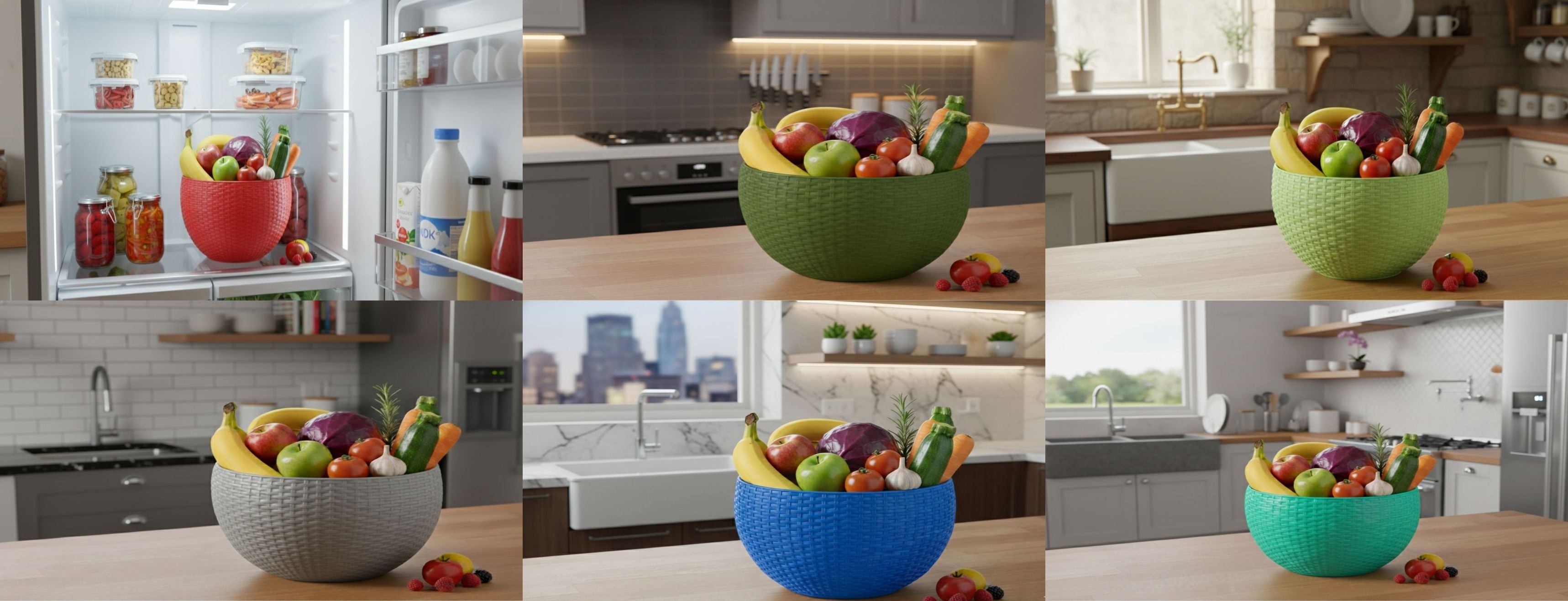 SmartKitchen Basket Plastic Fruit & Vegetable Basket-image-44