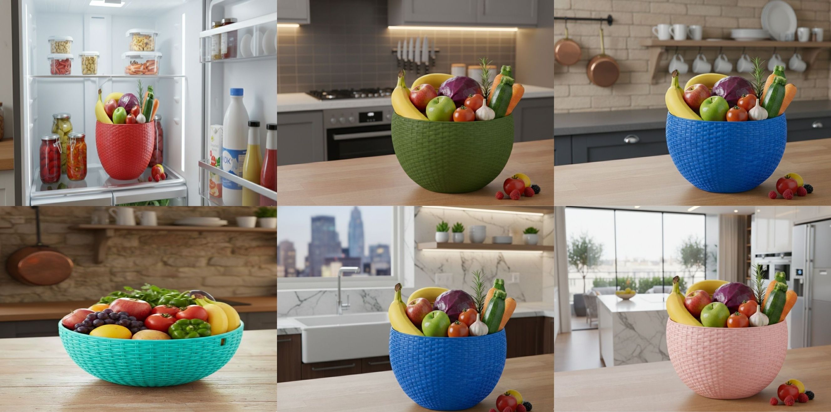 SmartKitchen Basket Plastic Fruit & Vegetable Basket-image-5