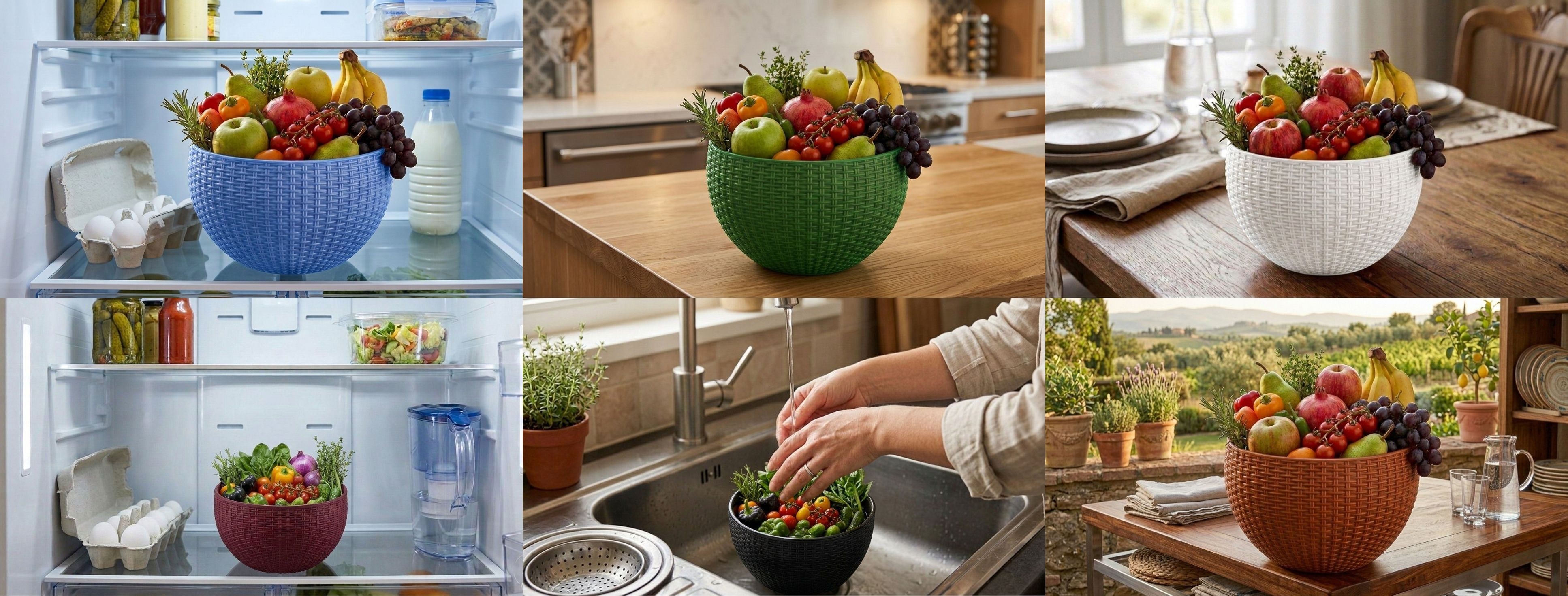 Multi SmartKitchen Basket Plastic Fruit & Vegetable Basket-image-48